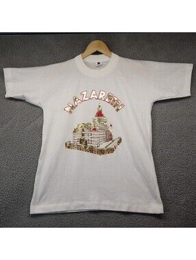 Nazareth Shirt Large Vtg Gold Foil Jerusalem Jewish Vtg 90s